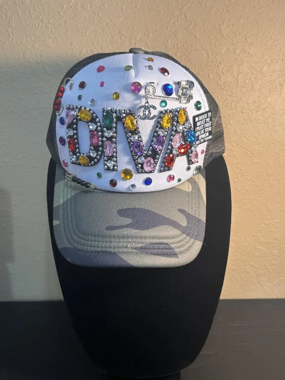 Custom DIVA Bling Camo Trucker Hat